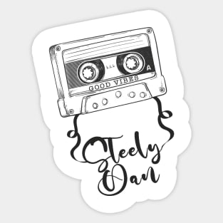 Good Vibes Steely Dan// Retro Ribbon Cass Sticker